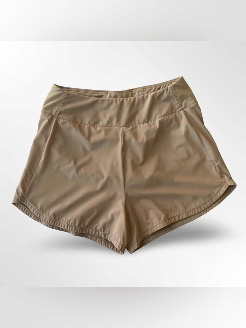 Nike Dri Fit Shorts Medium Tan Drawstring Lined Stretch Waist Pocket